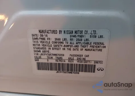 2017 Infiniti Q50 3.0T Red Sport 400 z USA, uszkodzony, nr VIN JN1FV7AR7HM870059